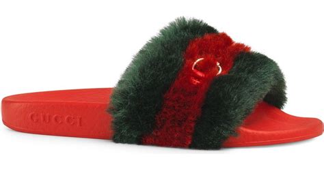 red gucci slides ebay|fluffy Gucci slides.